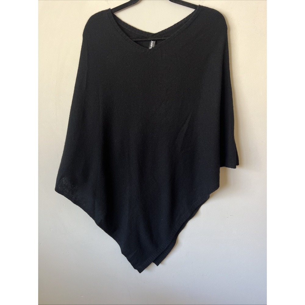 Beryll 100% Cashmere Sweater Poncho Women's One Size Black USA